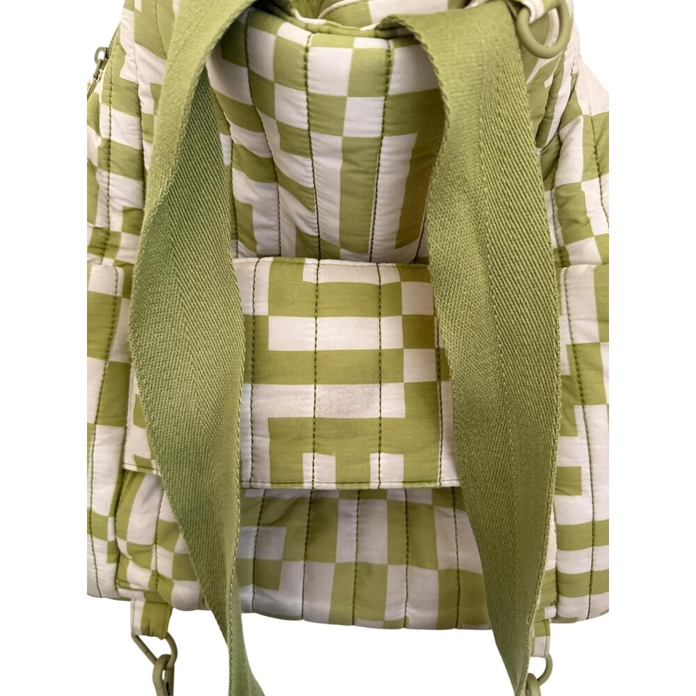 BEIS The Backpack Tote Play Date Green Check Convertible Diaper Bag - Picture 2 of 6